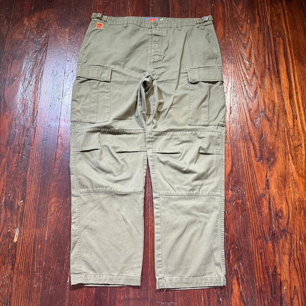 Empyre Pants Mens 36x30 Green Relaxed Cargo Y2K Skater Military Baggy 90s